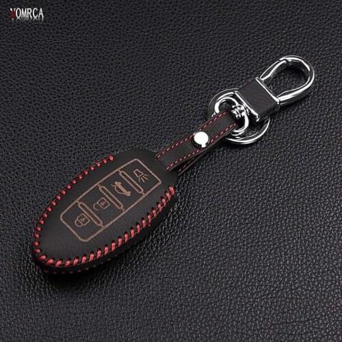 2017 Fashion men top layer leather case car key cover for Nissan Infiniti EX FX G25 G37 FX35 EX25 EX35 FX37 EX37 Q60 QX50 QX70