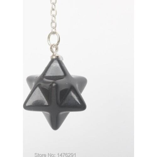 NEW 16x16MM Mix-Stone Merkabah Pendulum Pendant With Chain 1PCS