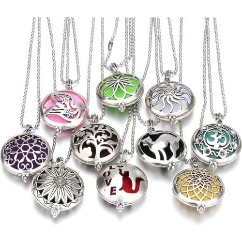 New Aromatherapy Jewelry Aroma Diffuser Necklace Pendant Open Perfume Locket Essential Oils Diffuser Necklace Aroma Jewelry