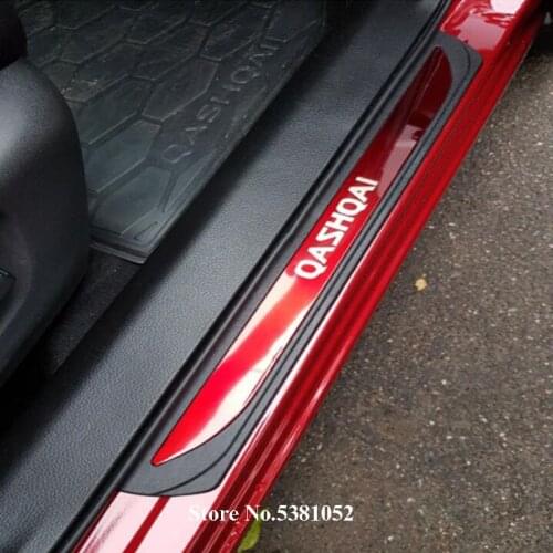 Stainless Steel Plastic Door Sill Trim Scuff Plate Guard Protector 4pcs For Nissan Qashqai J11 Accessories 2017 2018 2019