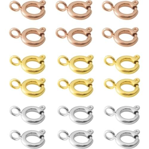 5pcs stainless steel Spring Ring Clasp With Open Jump Ring jewelry Clasp For Chain Necklace Bracelet Connectors Jewelry Making