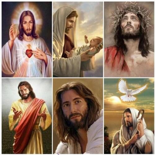 Religion Diamond Painting Jesus Icon Diamond Mosaic Art Sticker Embroidery Rhinetones Picture Puzzle Toys Kids Gift Small Size