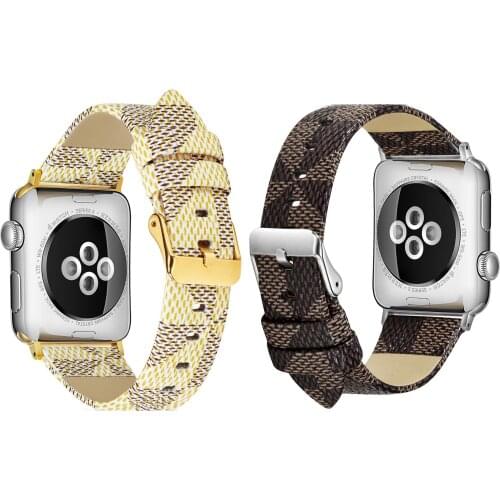 Fashion Leather for Apple Watch White Grid Bands 38MM 40mm 42MM 44mm for iWatch SE Strap Classic Wristband Series 6 5 4 3 2 1