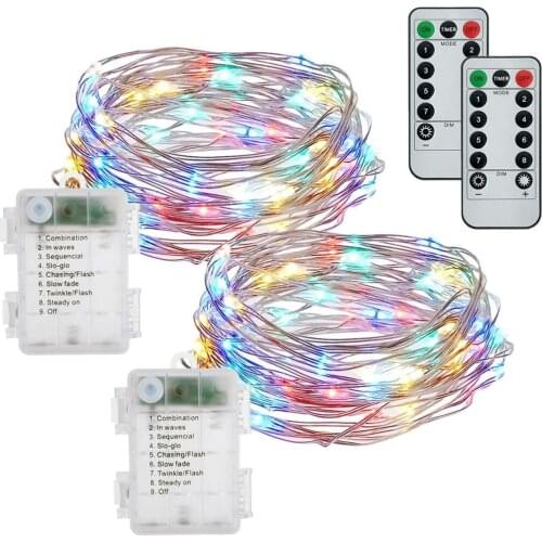 10M 100 LED String Light 8 Modes Christmas Waterproof Copper Wire LED String Fairy Light Battery Powered Remote Control