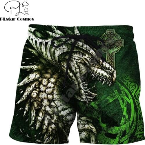 Cool Tattoo Dragon 3D All Over Printed Mens Shorts Unisex Streetwear Summer Beach Loose Shorts Casual Pants Polyester SDM02