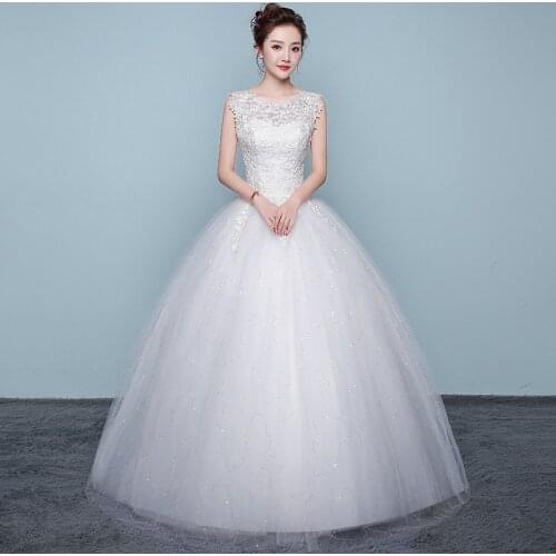 Wedding Dress New Type Ball Grown Wedding Dresses Princess Large Size Simple Wedding Sweet Lace Up Dresses