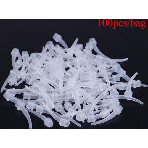 100pcs/pack Disposable Silicone Rubber Mixing Head Dentist Tools Materials Dental Impression Mixing Tips