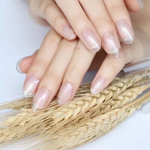 2020 24pcs Adorable fashion candy oval decorative fake nails short round section clear P C X