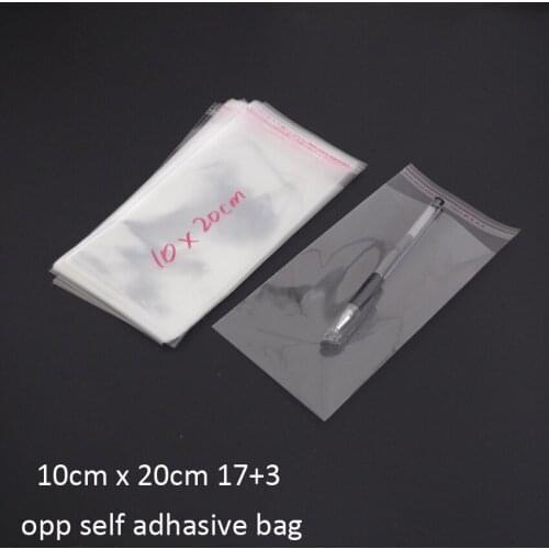 300pcs/lot Clear Resealable Bopp/poly/ Cellophane Bag 10x17+3cm Transparent Opp Gift Plastic Packaging Bags Self Adhesive Seal