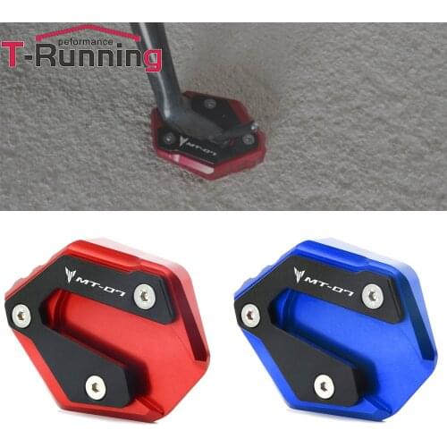 Motorcycle CNC Accessory LOGO MT-07 Foot Side Stand Extension Enlarge Plate Pad for Yamaha MT07 MT 07 2014-2020 2019 2018