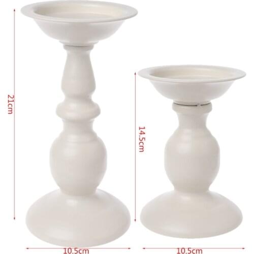 White Metal Candlestick Candle Holder Stand Wedding Party Table Decoration Gifts Q84D