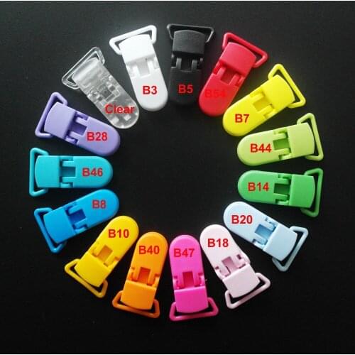 DHL Free Shipping!800pcs Mixed 15 Colors Hot D Shape SUTOYUEN Plastic Clip For 20mm Ribbon Plastic Pacifier Clip Soother Clip