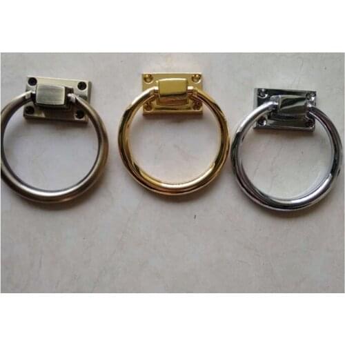 Door Handle Door Pull Ring Knob Shiny Silver Drop Pull Ring Wooden Door Knocker Chair Pulls Handle 111x56x38MM