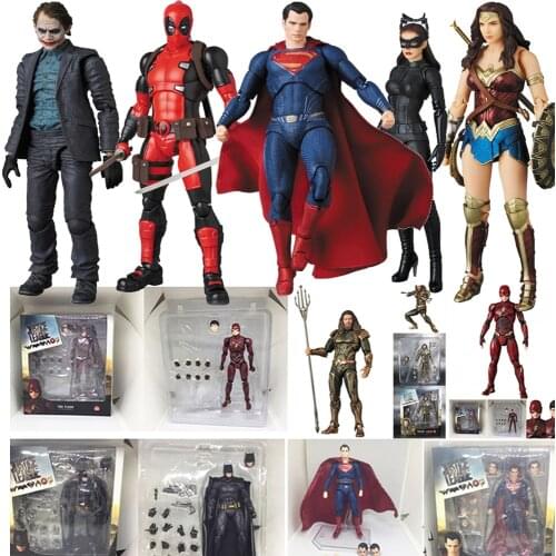 Mafex Figure Aquaman Super Hero Model Collection Toy Flash Cyborg 017 Bruce Wayne 015 The Dark Night The Joker Action Figure Toy