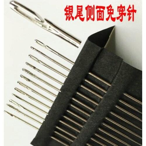 Oneroom 12 pcs/lot blind Needles assorted self-threading white easy to go through from side hand sewing embroidery tool DIY