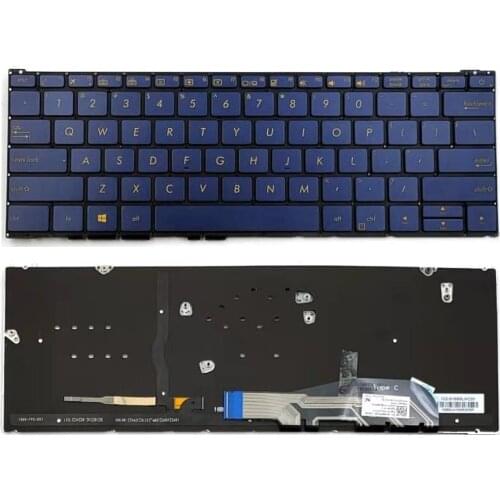 New For Asus ZenBook UX390U UX390UA UX390UA-DH51 UX390UA-XH74 UX390UAK Laptop Keyboard US Royal Blue With Backlit