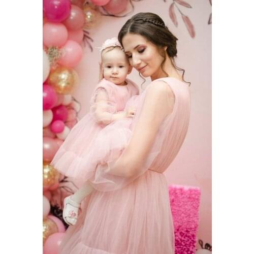 Summer Mother Daughter Macthing Dresses Family Set Mommy and Me Clothes Long Sleeve Women & Girls Dress Photography