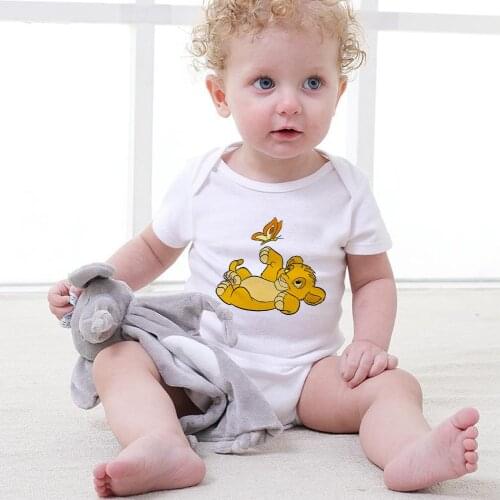 Summer Newborn Infant Baby Clothes Simba Lion King Butterfly New Fashion Funny Cute Toddler Jumpsuits Bodysuits Outfits Dropship