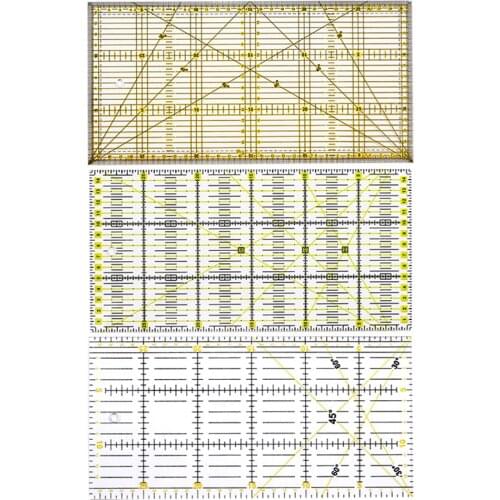 Quilting Ruler Acrylic Patchwork Cloth Ruler with Color Grid Line for Sewing Measuring Tools Cutting Quilting Sewing DIY Crafts