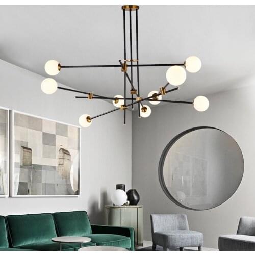 Rose Gold and Black Wrought iron Chandelier Dining room Lounge Kitchen island chandelier sputnik suspension lamp