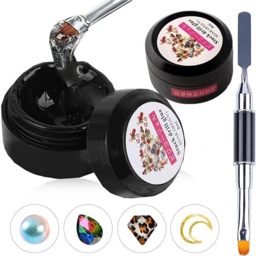 Manicure rhinestone gel glue super viscous ultraviolet gel nail polish glue and manicure pen DIY crystal nail art gem decoration