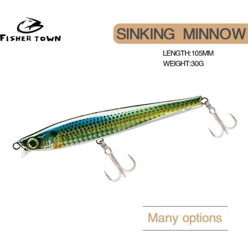 Minnow Slow Sinking Fishing Lures 10.5cm 30g Jerkbait Bass Pike Carkbait Wobblers Swimbait Professional Bait fishing accessories