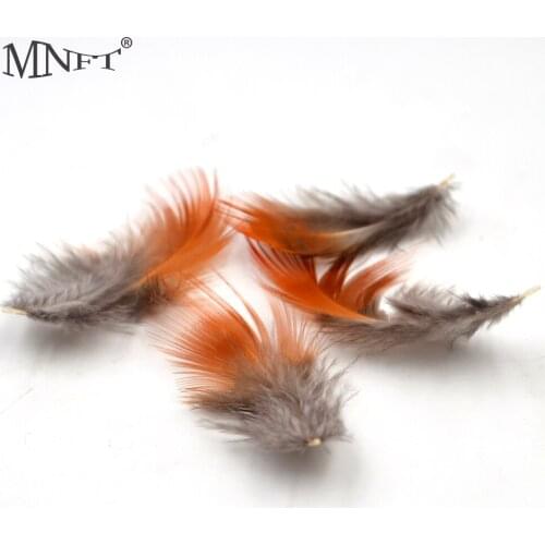 MNFT 40Pcs Fly Fishing Lure Orange Natural Pheasant Herl Feather Nymphs Streamers Flies Accessories
