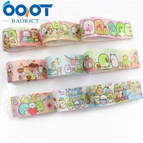 OOOT BAORJCT I-19518-1239 25mm 10yards Cartoon Thermal transfer Printed grosgrain Ribbons,bow cap DIY accessories decorations