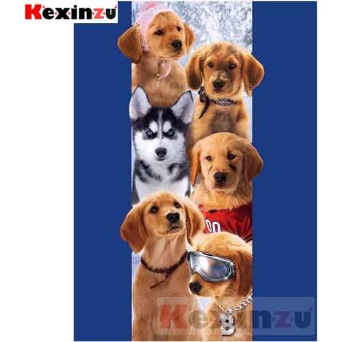 Kexinzu Full 5D DIY Square/Round Drill Diamond Painting "Animal Dog" 3d Diamond Embroidery Cross Stitch Decor Gift Kh012