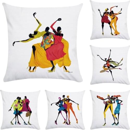 Wholesale African Tribal Cushion Cover Cotton Polyester Africa Dance Original Women Life Pillow Case Chair Pillow Covers CR099