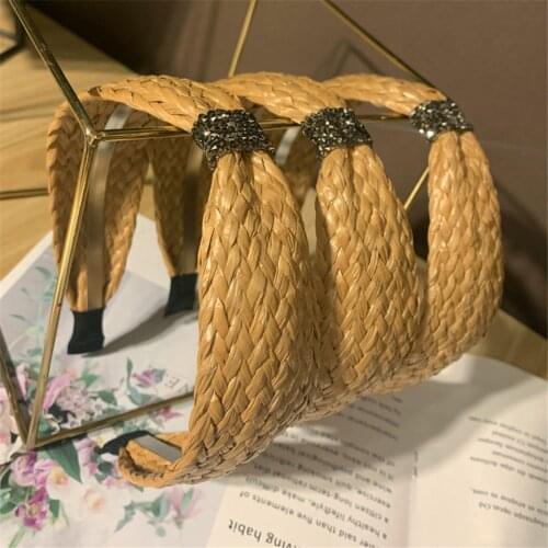 Summer Seaside Holiday Boutique Hairband Diamond Knot Headband For Women Girls Sweet High-end Handmade Hair Head Hoop Headdress