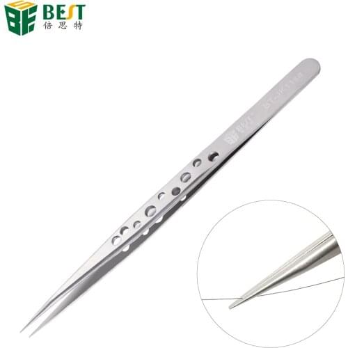 Precision Stainless Steel Professional Anti-Static Electric Eyelash Tweezers for iPhone/Smartphone/Computer Repair Tools