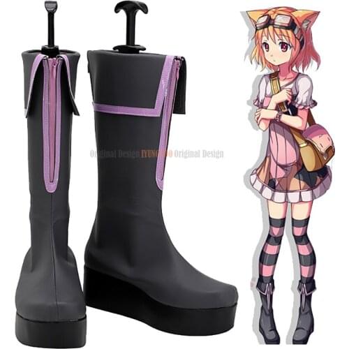 Rabi-ribi Cocoa Cosplay Boots Grey Shoes Custom Made Any Size