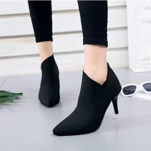 8CM High Heels Stiletto Platform Boots Women Autumn Sexy High Heels Boots Women Fetish Party Shoes Woman Bottines Pointues Femme