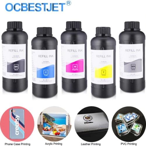 5x500ml LED UV Ink For Epson 1390 1400 1410 R280 R290 R330 L800 L805 L1800 XP600 TX800 For DX4 DX5 DX6 DX7 Printhead UV Printer