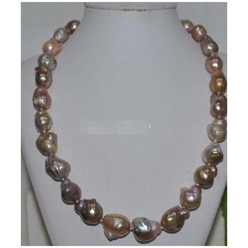 Magnificent! Natural Multicolored Bow 15 * 17mm Baroque Kasumi Pearl Necklace>>> women jewerly Free shipping