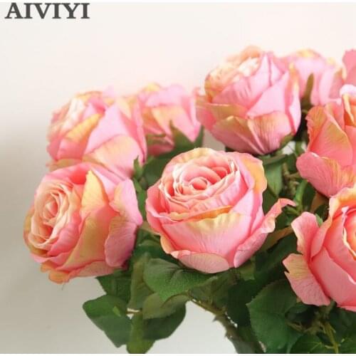 Foreign trade excellent wedding decoration rose artificial flower DIY romantic date / party send rose silk flower branch