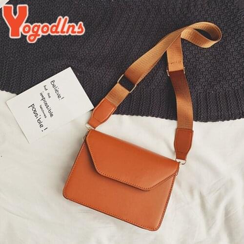 Yogodlns Fashion Shoulder Bag For Women Simple Messenger Bag PU Leather Crossbody Bag Designer Handbag Flap High-quality Purse