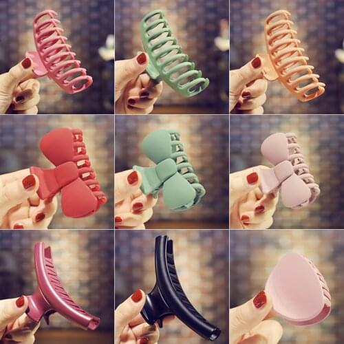 1pcs Korean Fashion Solid Big Hair Claws Elegant Frosted Acrylic Hair Clips girls Hair Accessories for Women