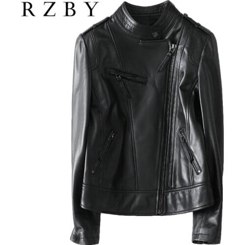 Female Genuine Real Leather Jacket Clothes 2021 Korean Womens Fur Coat Vintage Spring Autumn Natural Sheepskin가죽자켓 RZBY296