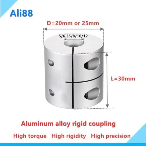 1pcs High Precision rigid coupling D20 L30 or D25 L30 coupler clamp stepper servo motor carving machine screw 3d printer parts
