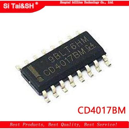 10pcs/lot CD4017BM HEF4017BT CD4017 HCF4017 SOP-16 CMOS COUNTER/DIVIDERS IC