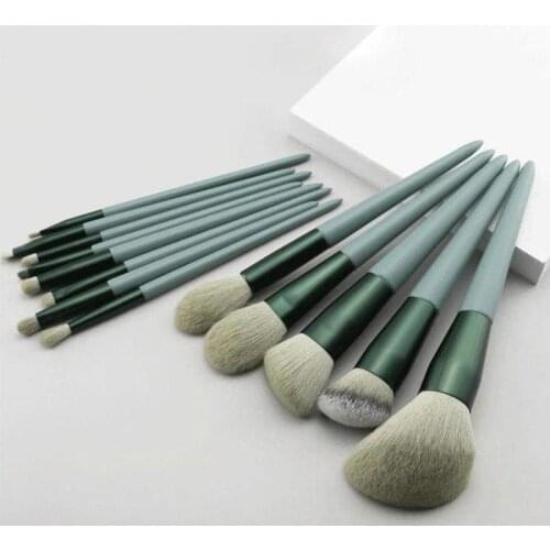 13pcs super soft fiber Makeup brushes Tool Set Cosmetic Brush Up Shadow Eye Beauty Make Foundation Blush Powder O1P6