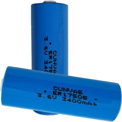 2pcs ER17505 3.6V A Size Lithium Battery Non-rechargeable 3400mAh Thionyl Chloride Battery for Electronic Meters Tracking Device