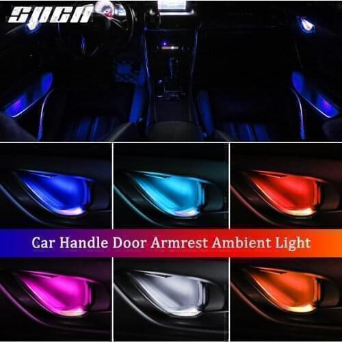 4PCS Atmosphere Light Auto Interior Inner Door Bowl Handle Armrest Light Car Ambient Light For Seat Ateca Ibiza Leon Toledo Plug