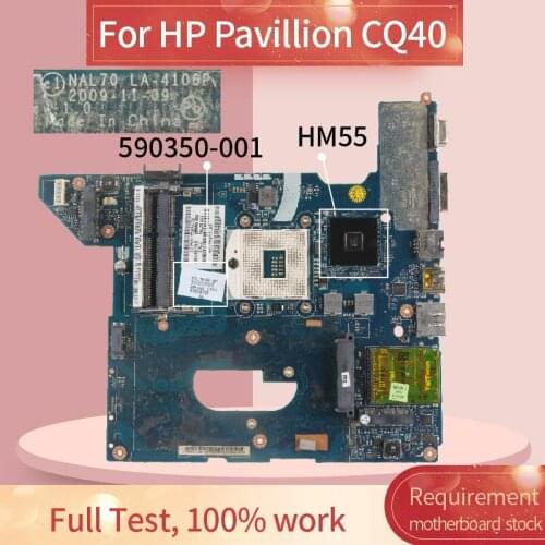 590350-001 590350-001 Laptop motherboard For HP Pavillion CQ40 Notebook Mainboard LA-4106P HM55