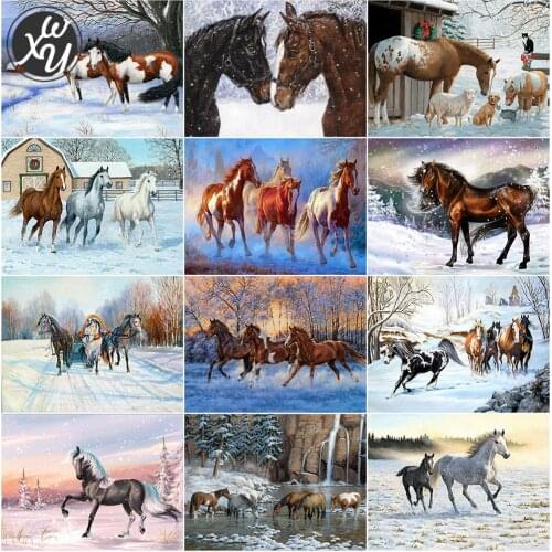 Diamond Painting Horse Square Round Mosaic Art Animals Full Drill Cross Stitch Kits for Adults Rhinestones for Home Family Decor