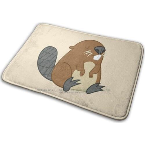 Beaver Mat Rug Carpet Anti-Slip Bedroom Entrance Door Mat Beaver Animal Wassertier Building Castles Weir Children Babys River
