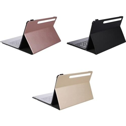 PU Case+Keyboard For Samsung Galaxy Tab S7FE T730/T736 & S7 Plus T970 T975 12.4 Inch Tablet Flip Case Tablet Stand