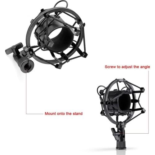 NEW Holder Stand Radio Studio Sound Recording Bracket JETTING New Black Mic Microphone Shock Mount Clip